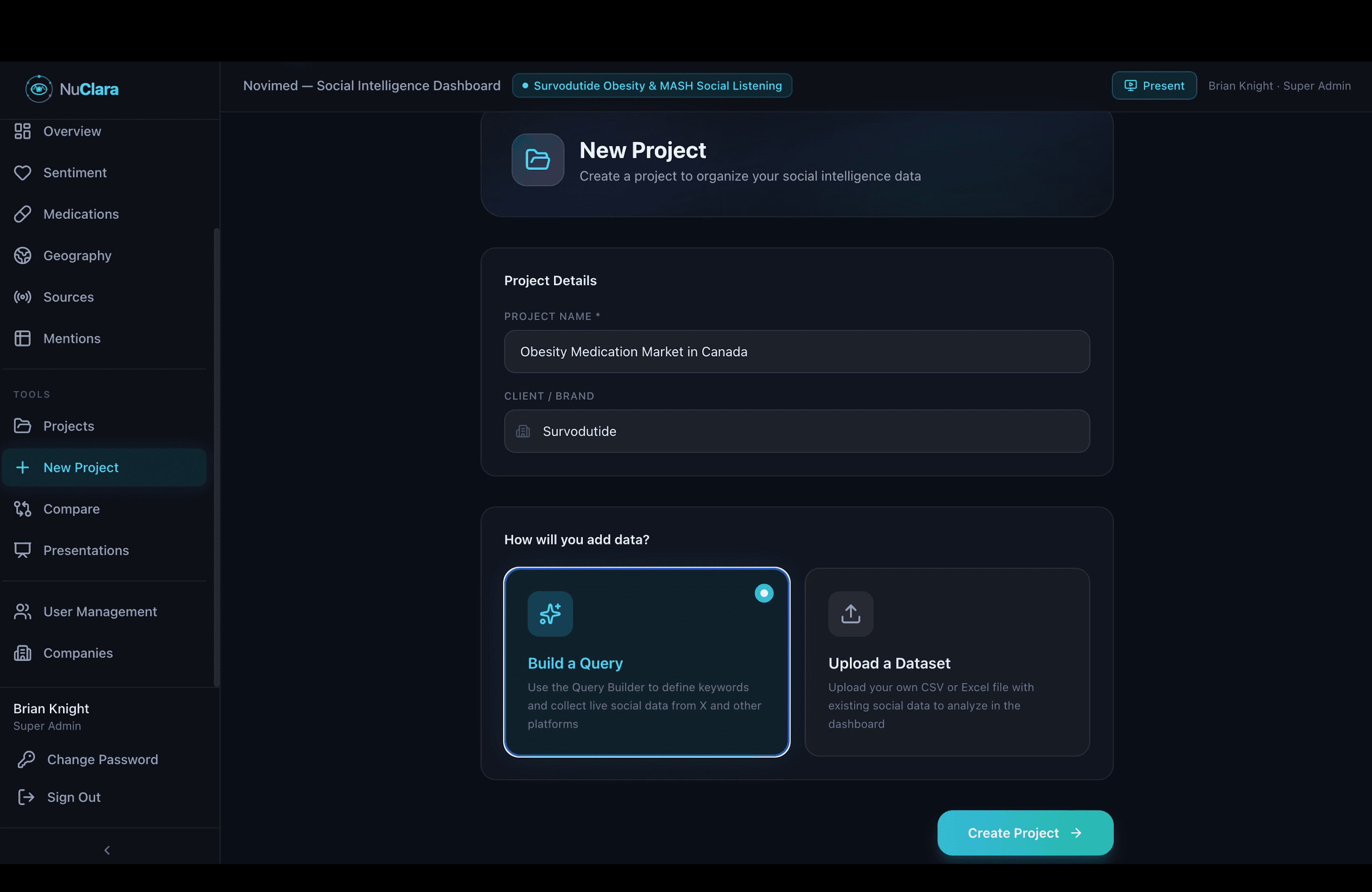 NuClara — social intelligence dashboard